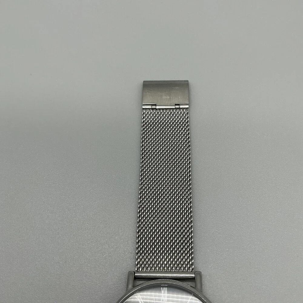 Skagen Signatur Mens Watch 40mm Gray Dial Mesh Stainless Steel New Battery